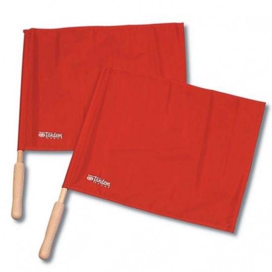 Tandem Red Volleyball Linesman Flags with Wooden Handles Best Price