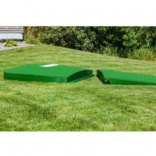 Portolite 10"Hx9'6"Lx5'W Oversize Indoor/Outdoor Turf Practice Pitching Mound, Green Promotions